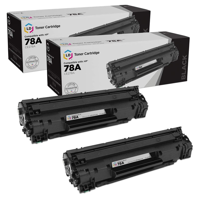 LD Products Compatible with HP LaserJet Pro M1536DNF MFP, P1566, P1606DN (HP 78A), Cross Compatible with Canon LBP-6200D; ImageCLASS LBP-6200D, LBP-6230 (126) Toner Cartridge 2 pack HP 78A CE278A. - Image 1